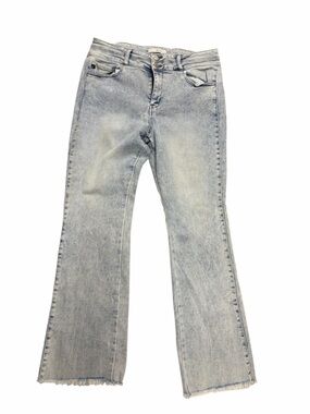 KanCan Light Wash Flare Jeans Raw Hem High Rise 18W